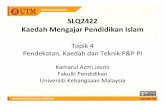SLQ2422 KaedahMengajar Pendidikan Islamocw.utm.my/file.php/76/Topik_4_Pendekatan_Kaedah_dan_Teknik_PP_PI.pdf · • Induktif • Deduktif • Pendekatan bersepadu KBSM. 2/18/2012