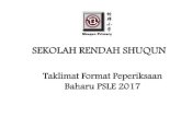 SEKOLAH RENDAH SHUQUN - shuqunpri.moe.edu.sg · Bahasa Melayu, Bahasa Melayu Asas & Bahasa Melayu Lanjutan PSLE Format Peperiksaan 2017 • menekankan usaha untuk mengembangkan kemahiran