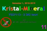 Semester 1, 2018-2019 Kristal-Mineralhilghartono.dosen.sttnas.ac.id/files/2018/12/temu-ke-11.pdf · • Skala Kekerasan Mineral : Skala MOHS (1 –10) • KEKERASAN # KEKUATAN (intan