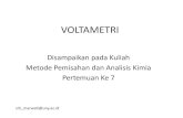 VOLTAMETRI - staff.uny.ac.idstaff.uny.ac.id/sites/default/files/pendidikan/Siti Marwati, M.Si... · Metode Pemisahan dan Analisis Kimia Pertemuan Ke 7 siti_marwati@uny.ac.id. Definisi