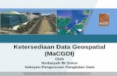 Ketersediaan Data Geospatial (MaCGDI) · Kegunaan (Aplikasi) 1 Kuari dan Lombong Negeri Terengganu 2010 MyGDI 2 Groundwater Well Semenanjung 2011 dan 2012 G4NRE 3 Pemetaan Geologi