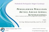 PENGALAMAN PENULISAN ARTIKEL ILMIAH JURNAL …p3m.ppns.ac.id/wp-content/uploads/2018/09/Pelatihan... · 2018-09-26 · "PENGALAMAN ADALAH GURU UNTUK MENGHINDARI KESALAHAN TERULANG"