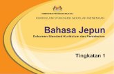 KEMENTERIAN PENDIDIKAN MALAYSIA kurikulum standard … · Bahasa Jepun Tingkatan 1 KEMENTERIAN PENDIDIKAN MALAYSIA Dokumen Standard Kurikulum dan Pentaksiran kurikulum standard sekolah