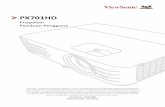 PX701HD - viewsonicglobal.com · • Jangan meletakkan proyektor di atas tempat yang tidak rata atau tidak stabil. Proyektor bisa jatuh terguling, yang menyebabkan cedera diri atau