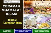 Ceramah kewangan islam · MUAMALAT ISLAM Topik 2: ... Dari Kitab Fiqh Manhaji, ... Akad (kontrak) jual beli mesti bebas daripada syarat tempoh bertenang ...