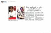 news.nus.edu.sg fileEncik Ahmad juga aktif menganjurkan acara bersama kelab bu- daya Melayu di SP yang membennya peluang mengongsi penge- tahuan mengenai agama Islam bersama rakan-rakannya.