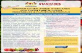 SEMINAR ON MALAYSIAN STANDARDS FOR FRESH FRUITS, … Content/Brochure32.pdf · participation at international standardisation activities, i.e. ISO and IEC. The SDAs are: ... kepada