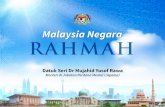 Malaysia Negara Rahmah - islam.gov.my · - Pertandingan filem pendek Rahmatan Lil Alamin AMAN - Mempromosi program yang membawa mesej keamanan, keadilan dan kesejahteraan - Berjalan