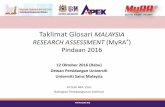 Taklimat Glosari MALAYSIA RESEARCH ASSESSMENT (MyRA ... MyRA Pindaan 2016-DPU... · Teknologi dan Kejuruteraan Sains Kesihatan dan Klinikal Teknologi Maklumat dan Komunikasi Sains,