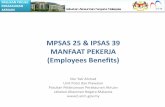 MPSAS 25 & IPSAS 39 MANFAAT PEKERJA (Employees Benefits). PPPA - Adaptasi dan Pelaksanaan MPSAS 25... · Upah, gaji dan caruman keselamatan social, pampasan jangka pendek, bonus,