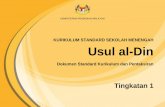 KURIKULUM STANDARD SEKOLAH MENENGAH Usul al-Din fileKEMENTERIAN PENDIDIKAN MALAYSIA KURIKULUM STANDARD SEKOLAH MENENGAH Usul al-Din Dokumen Standard Kurikulum dan Pentaksiran Tingkatan