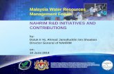 Malaysia Water Resources Management Forum NAHRIM R&D ... · iii. Kuala Kedah iv. Kuala Terengganu v. Sandakan Product: Inundation Map/Adaptation Measures NAHRIM R&D INITIATIVES AND