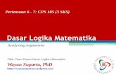 Dasar Logika Matematika - ocw.upj.ac.idocw.upj.ac.id/files/Handout-CPS105-Analyzing-Arguments-Pertemuan-6-7.pdf · PDF fileDasar Logika Matematika - Analyzing Arguments Contoh Pada
