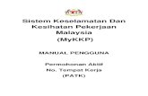 Sistem Keselamatan Dan Kesihatan Pekerjaan Malaysia (MyKKP)mykkpstg.dosh.gov.my/manual/UM_Permohonan_Aktif_No.TK_Pemohon.pdf · JABATAN KESELAMATAN DAN KESIHATAN PEKERJAAN (JKKP)