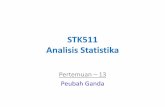 STK511 Analisis Statistika - stat.ipb.ac.id · • Kaidah peluang yang berlaku sangat rumit penurunannya joint distribution, sehingga yang banyak berkembang hanya pada teknik eksplorasi