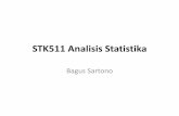 STK511 Analisis Statistika BSO/STK511 01 Analisis... · • Definisi : suatu ukuran yang dihitung dari selisih antara nilai pengamatan terbesar dengan pengamatan terkecil W = X [N]-X