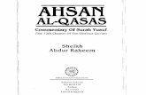 AL-QASAS · AUSAN AL-QASAS Commentary О, Surah Yusuf (The 12th Chapter Of Тhe G'lorious Quran) Sheikh Abdur КаЬеет SUBULAS SALЛЛМ PUBLICATIONS . Subulas Salaam