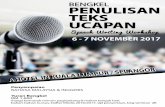 BENGKEL PENULISAN TEKS UCAPAN - MPImpi.my/wp/wp-content/borang/BrosurPenulisanTeksUcapan 6-7 Nov.pdf · TEKS UCAPAN ANGORANGOR 6 - 7 NOVEMBER 2017 Penyampaian BAHASA MALAYSIA & INGGERIS