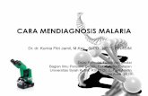 CARA MENDIAGNOSIS MALARIA Kurnia Fitri Jamil - Dianosis Malaria.pdf · asexual dan fase gametosit muda •Spesifik untuk P. falciparum •False positif dengan Rheumatoid Aldolase
