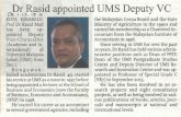 eprints.ums.edu.myeprints.ums.edu.my/17778/1/Dr Rasid appointed UMS Deputy VC.pdf · Beliau memulakan kerjaya sebagai akauntan di beberapa agensi kerajaan, antaranya Lembaga Koko