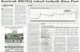 Kontrak RM702j rekod terbaik Bina Puri Syarikat untung bersih RM8.131j bagi tempoh 9 bulan 2010, meningkat 85 peratus Oleh Suffian A Bakar suffian@bharian.com.my EJAYAAN memenangi