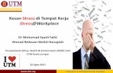Kesan Stress di Tempat Kerja Stress@Workplace...Kesan Stress di Tempat Kerja Stress@Workplace Dr Mohamad Syazli Fathi Ahmad Redzuan Mohd Hanapiah Occupational Safety, Health & Environment