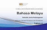 KURIKULUM STANDARD SEKOLAH RENDAH Bahasa Melayu · Tahun 4 Dokumen Standard Kurikulum dan Pentaksiran KURIKULUM STANDARD SEKOLAH RENDAH ... Tahun 4 . KEMENTERIAN PENDIDIKAN MALAYSIA