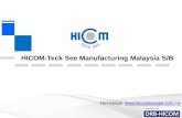 HICOM-Teck See Manufacturing Malaysia S/B · 2018-08-17 · Cockpit design-in Established Bumper production Cockpit production 1991 1997 2003 2006-2010 2011 2015 VA/VE ISO TS16949