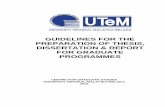 GUIDELINES FOR THE PREPARATION OF THESIS, DISSERTATION ... · PREFACE A thesis is a document submitted in support of candidature for an academic degree or professional qualification
