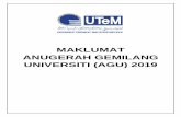 MAKLUMAT ANUGERAH GEMILANG UNIVERSITI (AGU) 2019hep.utem.edu.my/images/makluman-2016/MAKLUMAT... · menjalin hubungan dan menerapkan semangat kerja berpasukan di kalangan pelajar