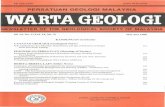 PERSATUAN GEOLOGI MALAYSIA - WordPress.com · 2014-09-17 · PP 169/12/87 ISSN 0126-5539 PERSATUAN GEOLOGI MALAYSIA EWSLETTER OF THE GEOLOGICAL SOCIETY OF MALAYSIA Jil. 14, No.3 (Vol.