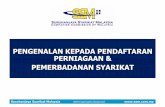 Suruhanjaya Syarikat Malaysia  · Milikan Tunggal Sole Proprietorship JENIS ENTITI PERNIAGAAN (Types of Business) 1. PERNIAGAAN Akta Pendaftaran Perniagaan 1956 Partnership 2. SYARIKAT
