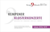 Kempener KlosterKonzerte · 2020-03-11 · Nachtmusik mit Vincent Peirani & Emile Parisien im Juni 2016 | dIe abonnements Kempener KlosterKonzerte 2018/2019 – DIe VIeR ReIHeN IM