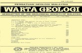 III PERSATUANGEOLOGI MALAYSIA OFXSSN 0126-5539 III PERSATUANGEOLOGI MALAYSIA NEWSLETTER OF THE GEOLOGI:CAL SOCIETY OF MALAYSIA ' II --./~ .,-----~ .Til 4. No.5 (Vol. 4. no. 5) IDJ!N