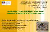 INFORMATION SEEKING AND USE AMONG MUSEUM …ecil2013.ilconf.org/wp-content/uploads/2013/11/...ORGANIZING ELECTRONIC RESOURCES Read it on screen (100%) Save a copy to the hard drive