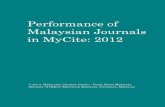 Performance of Malaysian Journals in MyCite: 2012mycc.my/document/files/PDF Dokumen/Performance of...Table 1.1 indicate the publication trends of Malaysian scholarly journals and the