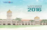 2016 IBU PEJABAT - tourism.gov.my€¦ · Reka bentuk muka depan Laporan Tahunan Tourism Malaysia 2016 memaparkan lukisan warna air Bangunan Sultan Abdul Samad yang cukup ikonik.