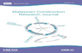 MALAYSIAN CONSTRUCTION RESEARCHeprints.usm.my/30197/1/Malaysian_Construction_Research... · 2016. 7. 22. · Mohamad Omar Bin Mohamad Khaidzir, Dr. Forest Research Institute of Malaysia