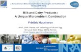Milk and Dairy Products - CERIN...2011/12/05  · Cerin,« Micronutrients in Milk and Dairy Products : New Insights and Health Benefits », 12 may 2011, Paris 7 Concentrations of Calcium