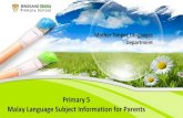 Primary 5 Malay Language Subject Information for Parents PES/P5 ML... · Nota Bahasa: senarai seerti / seiras, penjodoh bilangan, 6 Kemahiran Bahasa. Lelaman: iMTL & Student Learning