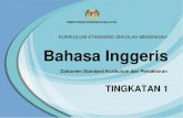 KURIKULUM STANDARD SEKOLAH MENENGAH Bahasa ...KSSM BAHASA INGGERIS TINGKATAN 1 3 AIMS The SBELC aims to enable pupils to communicate confidently, proficiently and competently; be knowledgeable,
