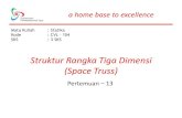 Struktur Rangka Tiga Dimensi (Space Truss) · • Adalah struktur rangka 3 dimensi. Apabila dalam Plane truss diperlukan elemen-elemen segitiga yang terdiri dari 3 rangka batang untuk