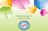 Pertemuan 3 Java 2 KA · 2016. 4. 4. · Pertemuan 3 Java 2 KA . Bina Sarana Informatika Komputerisasi Akuntnasi Menu utama Lanjutan Membuka Project Membuat CSS Menambahkan Coding