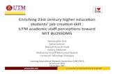 Enriching21stcenturyhighereducaon students’(job(crea2on(skill… · 2014. 7. 24. · ProblemStatement! Based!on!asurvey,! Malaysian!SoX!Skills!Scale!(My3S),!generic! skills!or!graduate!studentaributes!thatrequire!serious!