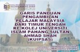 Kolej Universiti Islam Pahang Sultan Ahmad Shah ......•013-9821595 : Dr. Fadlly (Dekan Fakulti Pengajian Islam) •017-9759803 : Firdaus (Jabatan Pengurusan Akademik) Maklumat Program