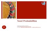Teori Probabilitas...2015/07/03  · Peluang atau Probabilitas adalah perbandingan antara kejadian yang diharapkan muncul dengan banyaknya kejadian yang mungkin muncul. 4 27/07/15