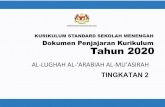 KSSM KBD B. ARAB TING. 2 PENJAJARAN KURIKULUM · kandungan DSKP KSSM bagi semua mata pelajaran pendidikan Islam dan bahasa Arab kegunaan tahun 2020. HAJI HASSAN NUDIN BIN A. HAMID