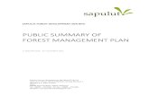 PUBLIC SUMMARY OF FOREST MANAGEMENT PLAN - Home - … · 2019. 9. 11. · SAPULUT FOREST DEVELOPMENT SDN BHD PUBLIC SUMMARY OF FOREST MANAGEMENT PLAN 1st JANUARY 2016 - 31st DECEMBER