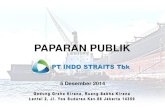 PAPARAN PUBLIK - Pt. Indo Straits · 2017. 4. 13. · Pinjaman Penutup Agenda . Pendahuluan . Dengan ini kami sampaikan Paparan Publik ... Kecenderungan dari para pelanggan tidak