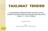 CADANGAN MENAIKTARAF RUANG SOLAT TINGKAT BAWAH MASJID …jkrperak.gov.my/images/Bangunan/TAKLIMAT_TENDER_-_MASJID_N… · Rekabentuk Dalaman (Aras Bawah) Masjid Negeri Perak Darul
